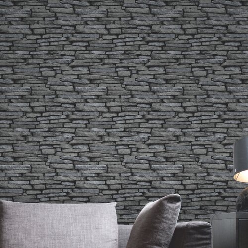 East Urban Home Distinctive Slate Sidewall M X Cm Wallpaper Roll